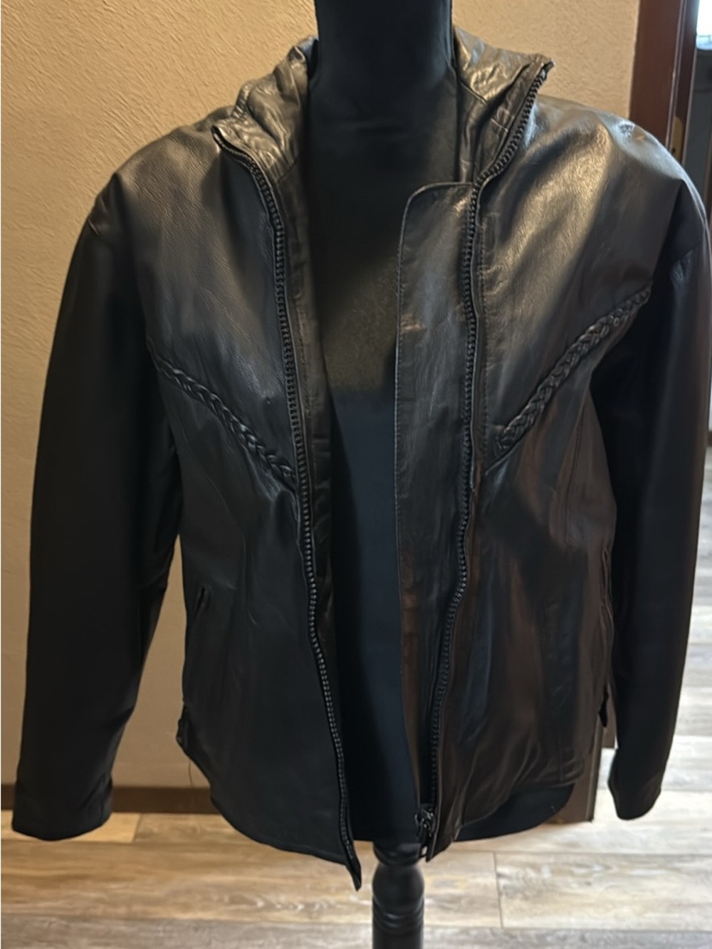 Silver Jeans Black Quilted-Lining Motorcycle Jacket